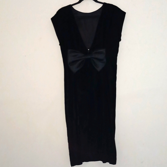 Vintage 1980s Prago FASHIONS LTD  Black velvet Cocktail/Party dress | Size: 8 - Picture 2 of 4
